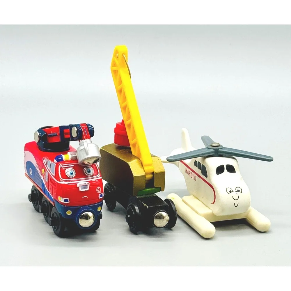Thomas and Friends Wooden Train Tenders Harold Sir Handel Peter Sam Lot of 9